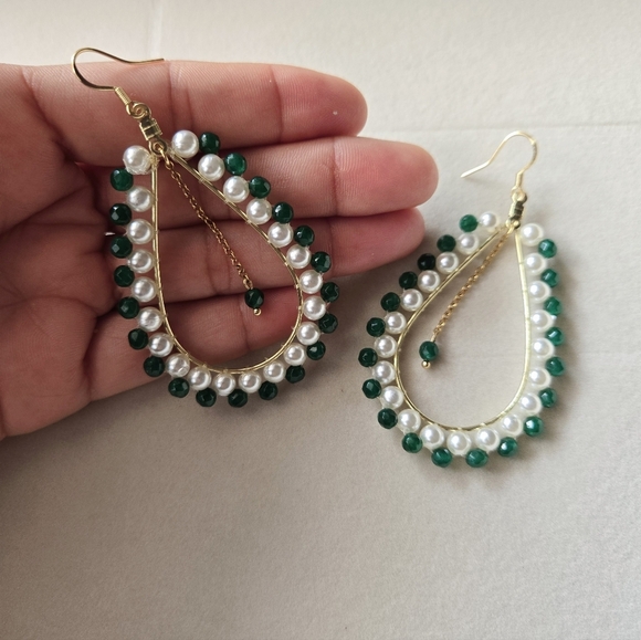 Handmade teardrop earrings - Picture 2 of 5
